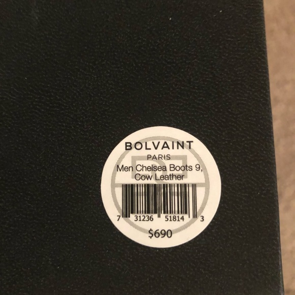 Bolvaint Paris, Men's Size 9 Chelsea Leather Boots. New In Box - Picture 4 of 5